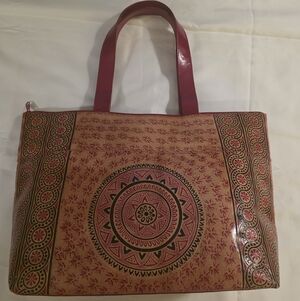Leather Shantiniketan Painted Handbag (NWOT)